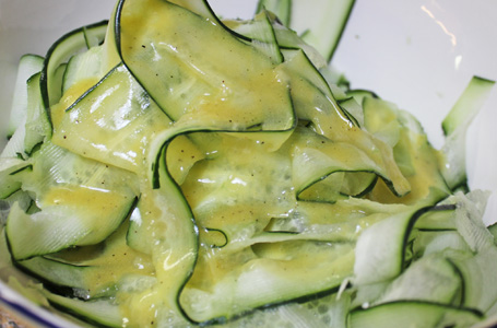 Cucumber Ribbon Salad with Goat Cheese & Pepitas