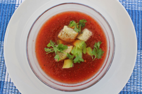 Make Red Tomato Gazpacho before summer tomatoes disappear from Fresh Food in a Flash. 