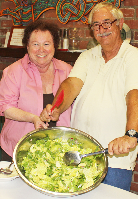 Sara & Mike show off their Bibb & Arugula Salad at our 2012 La Cucina Italiana cooking class. 