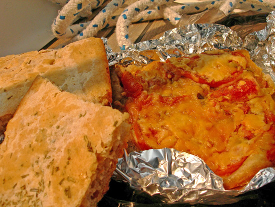 Rpsemary Focaccia, "Sailboat Pizza"