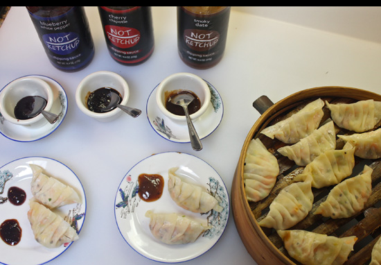 Not Ketchup Sauces were a perfect complement to Steamed Pot Stickers 