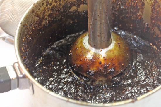 My immersion blender makes quick work of the Fig Balsamic Syrup. 