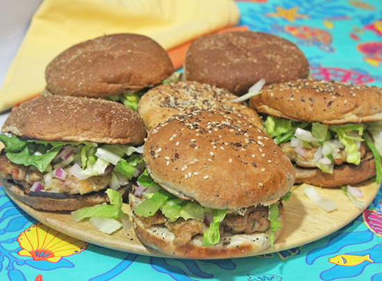 Chicken Satay Burgers are a crowd pleaser. 