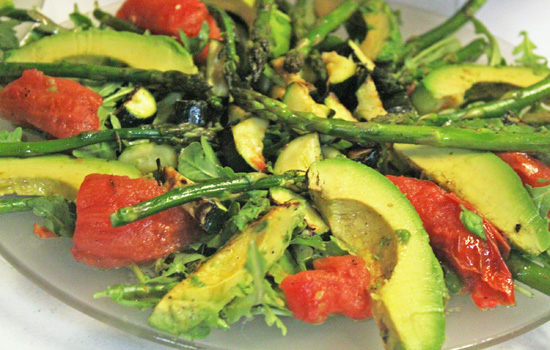 The Grilled Vegetable and Arugula Salad served a lot of people. 