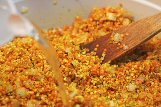 The colors of the lentils and spices are beautiful! 