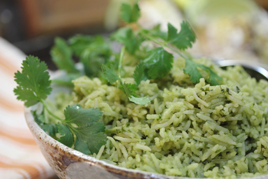 Arroz Verde...Green Rice with Cilantro and Spinach