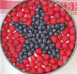 4h of July Cheesecake...a little red white and blue for Independence Day.. Recipe at FreshFoodinaFlash.com