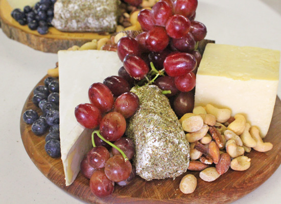 Cheese Board with Melissa's Muscat grapes from FreshFoodinaFlash.com.
