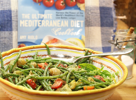 Green Bean, Potato, Tomato and Pesto Salad from "The Ultimate Mediterranean Diet Cookbook".
