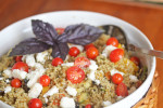 Garden Quinoa with Pesto Sauce from FreshFoodinaFlash.com.
