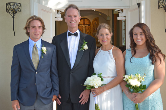 Michael Garrison, Chris Woodyard, Patricia K. Rose, Liz Garrison celebrating our marriage. Photo by Mike Gitchell. 