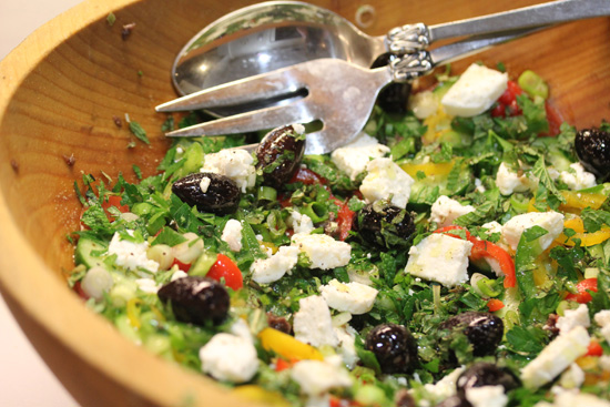 Authentic Greek Salad recipe at FreshFoodinaFlash.com
