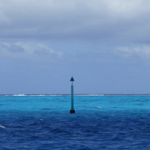 Markers like these led the way in, out and around the reefs. 