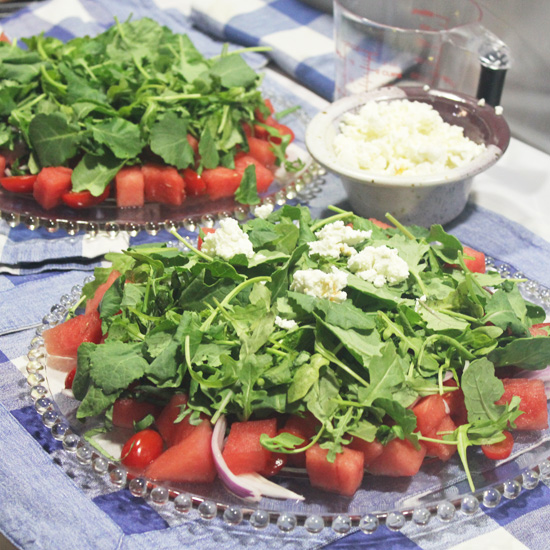 Watermelon,Tomato and Kale Salad recipe at FreshFoodinaFlash.com