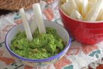 Jicama Sticks and Guacamole with Peas recipe at FreshFoodinaFlash.com