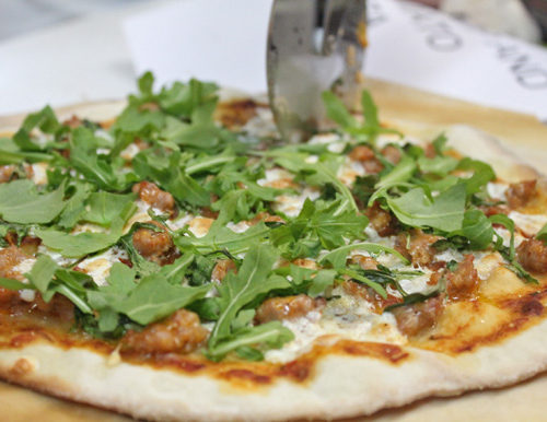 Best Pour-in-the-Pan Pizza with Parmesan Cream, Fontina and Arugula Recipe  - How To Make Pour-in-the-Pan Pizza with Parmesan Cream, Fontina and Arugula