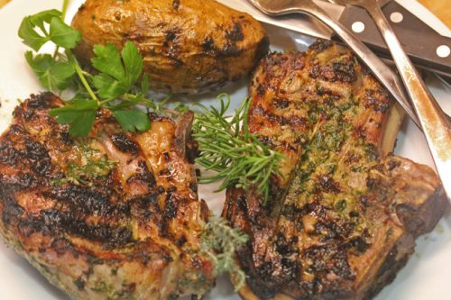Grilled Lamb Chops with a Rosemary Marinade