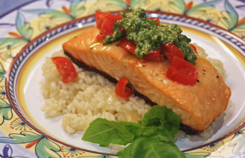 Salmon Bruschetta inspired by the Olive Garden Restaurant